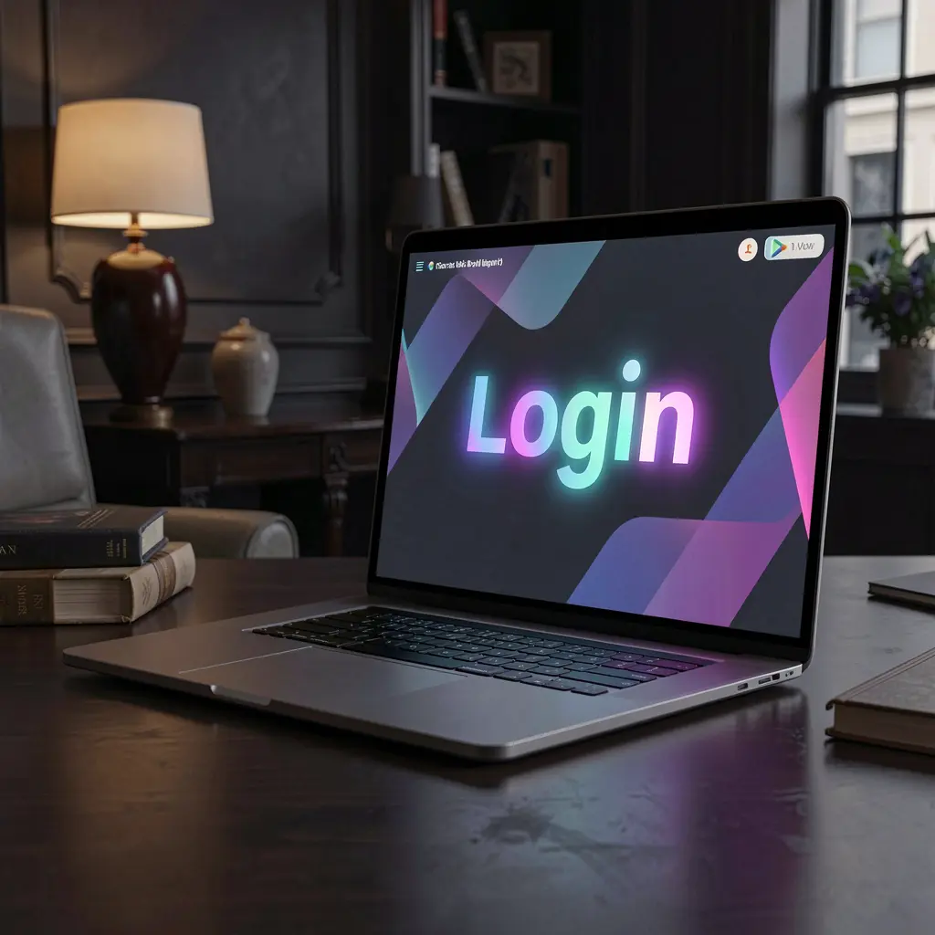 Close up view of a laptop with a bright login screen showing secure access to FFFPH online casino services in the Philippines